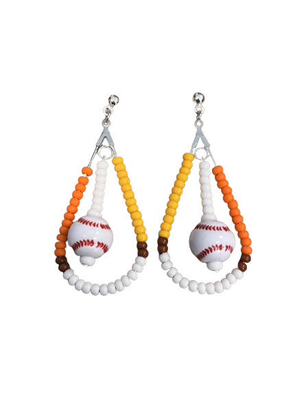 Jackrabbits Color Baseball Earrings