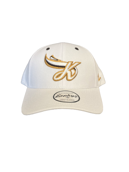 Embroidered "K" White Adjustable Cap
